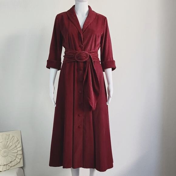 J. Peterman Corduroy Midi Dress Size 10 - Picture 1 of 12